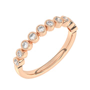 Demi-alliance 10 diamants naturels ronds 0.25 carat or rose 14 carats Alberta